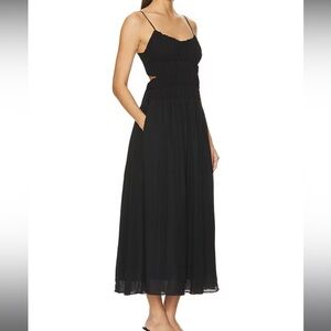 ASTR the Label Black Andrina Shirred Dress